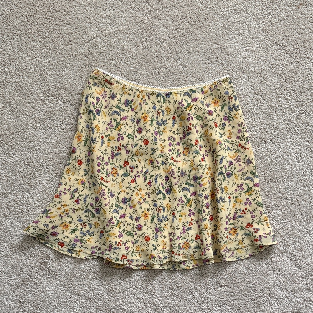 Reformation Multicolor Floral Mini Skirt